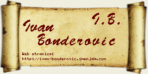 Ivan Bonderović vizit kartica